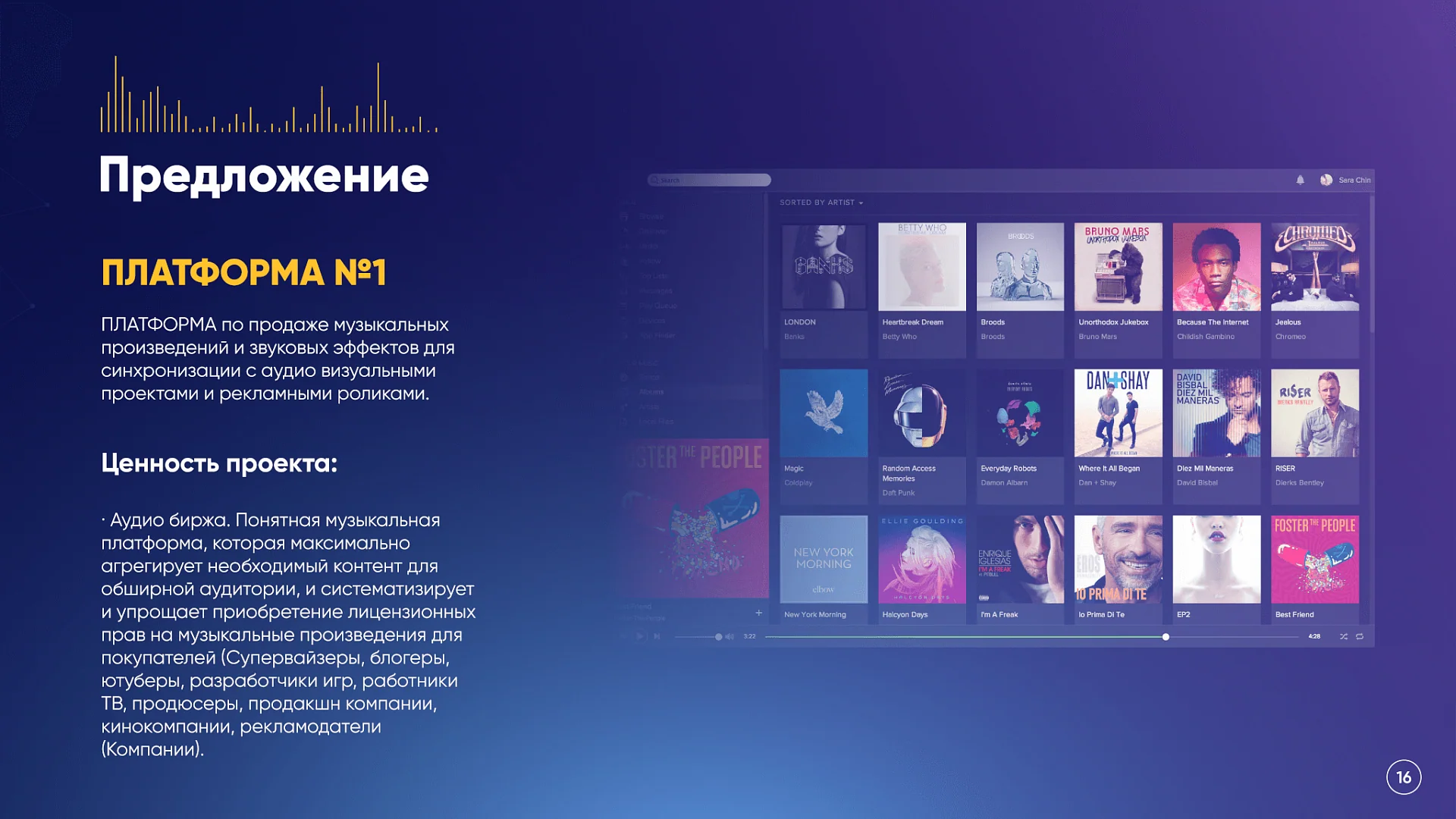 Кейс Музыкальная платформа "Millennium" дизайн презентации — Фото 7
