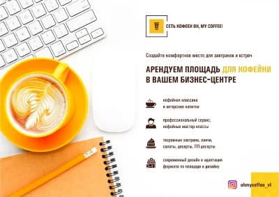 Презентация для кофейни в бизнес-центре