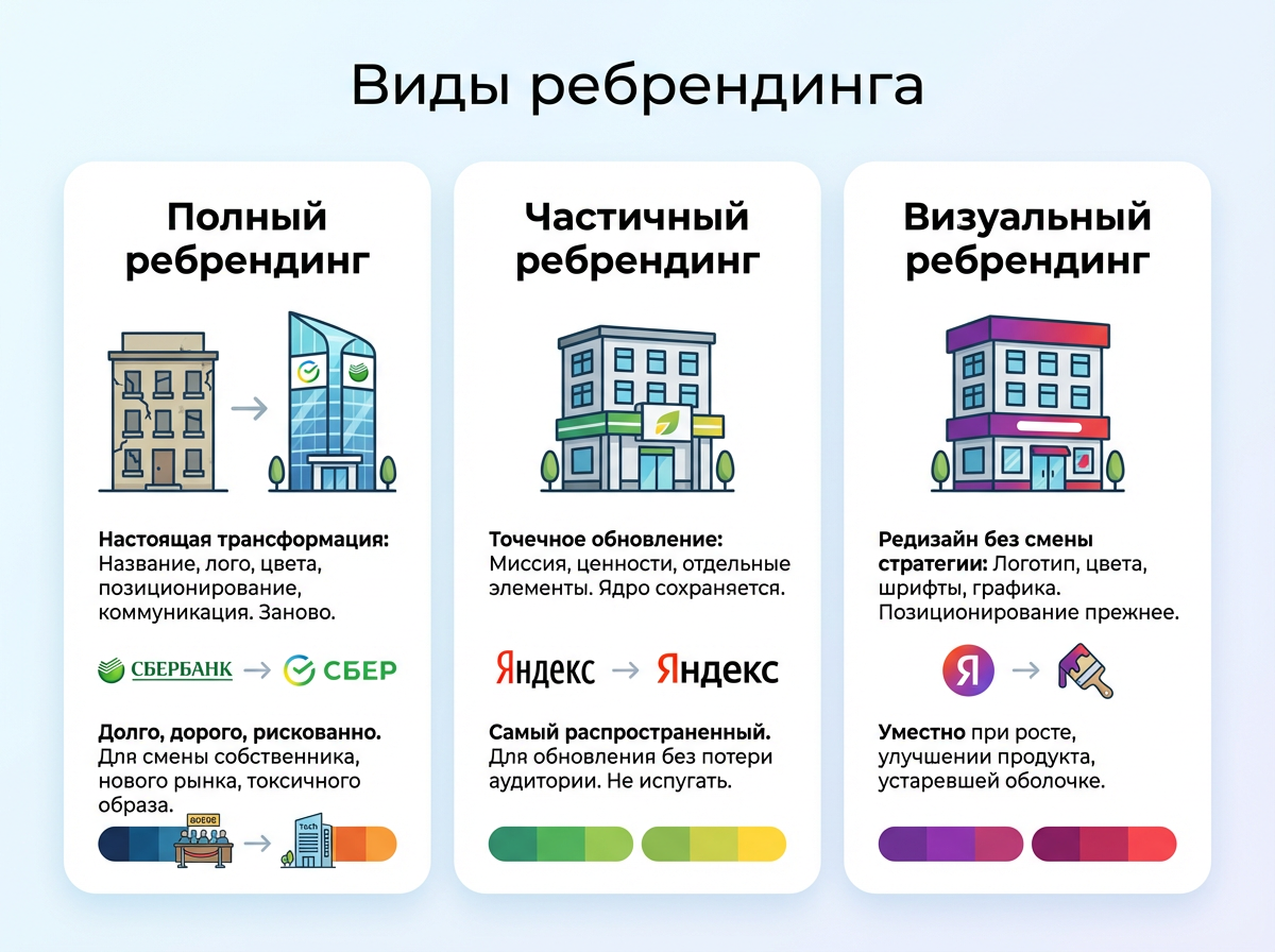 Виды ребрендинга